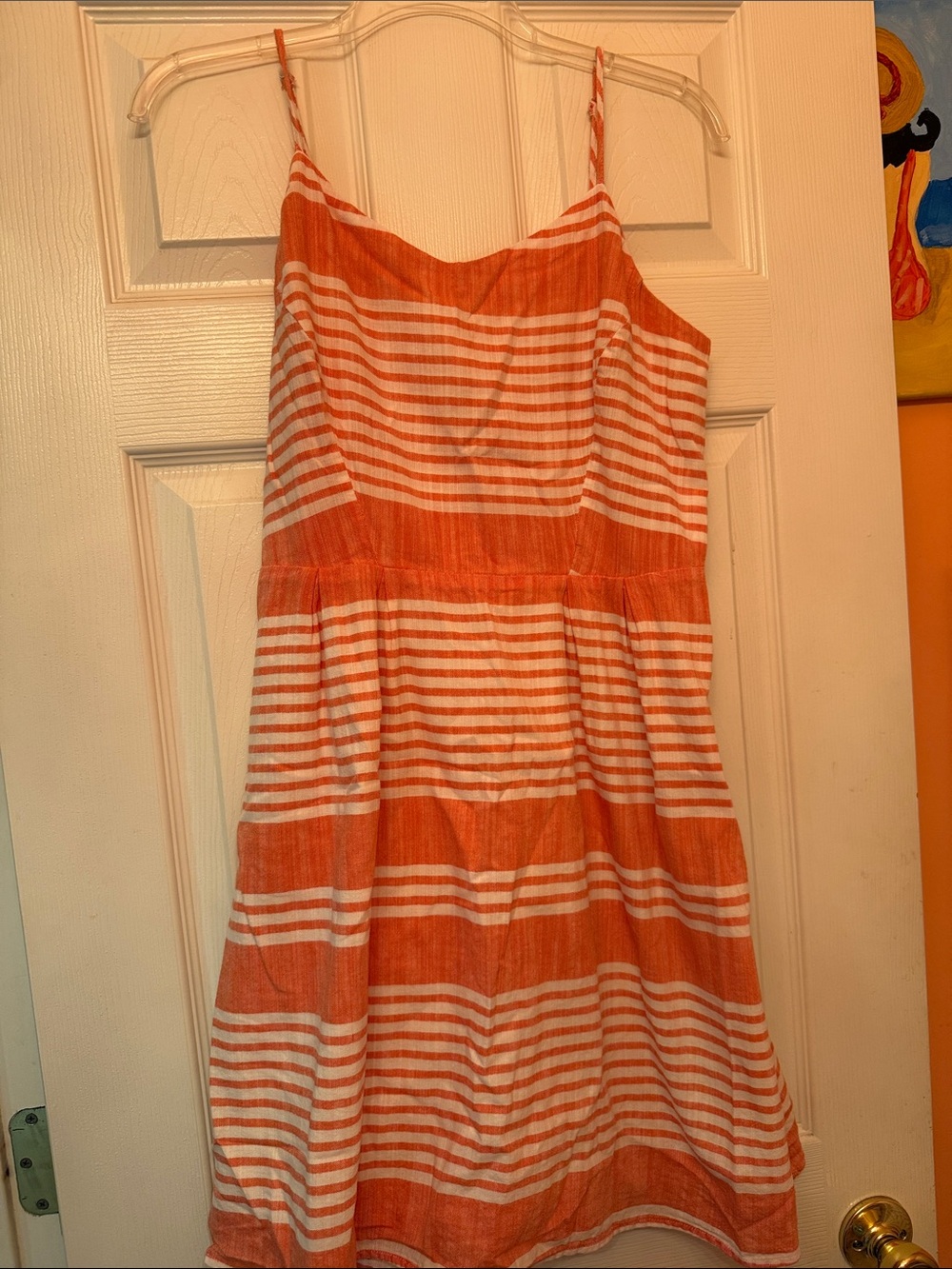 Old Navy Orange and White Striped Sundress